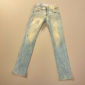 Novemb3r Drake Faded Straight  Skinny Jeans 28 denim spring Italy designer $230